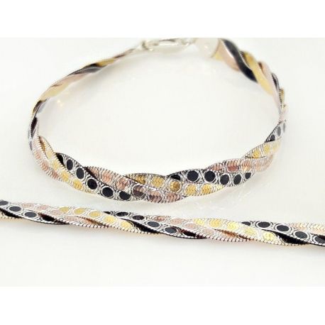 Damen Armband Silber 925 geflochten 18,5 cm  sg201