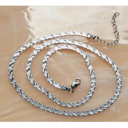 Kette Silber 925 flach 45 cm Damen Collier Silberschmuck sd213