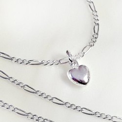 Silber Collier 42 cm  Herz Silber 925 Silberschmuck SD123
