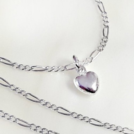 Silber Collier 42 cm  Herz Silber 925 Silberschmuck SD123