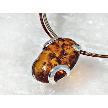 Bernstein Kette Silber 925 Collier cp53