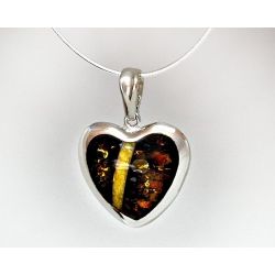 Bernstein Anhänger Herz Silber 925 Bernsteinschmuck ba603