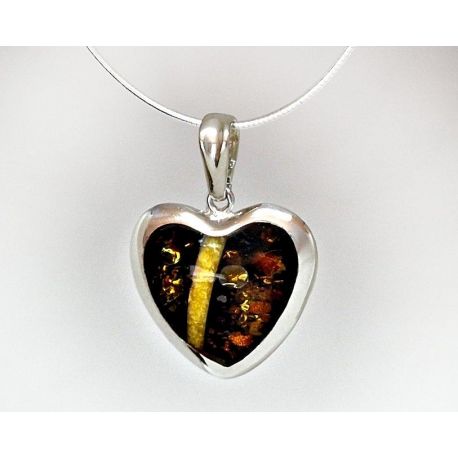 Bernstein Anhänger Herz Silber 925 Bernsteinschmuck ba603