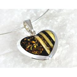 Bernstein Anhänger Herz Silber 925 Bernsteinschmuck ba612