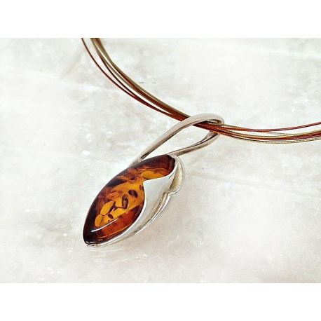 Bernstein Collier  Silber 925 45 cm Bernsteinschmuck cr47