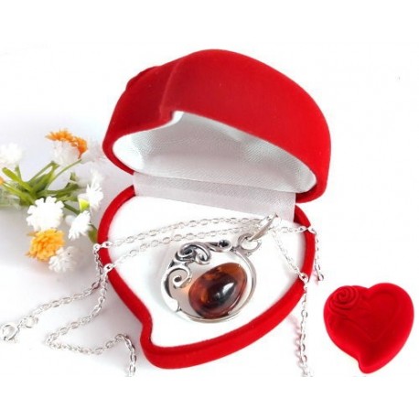 Bernsteinschmuck - Bernstein Collier 45 cm Silber-925  (BA214)