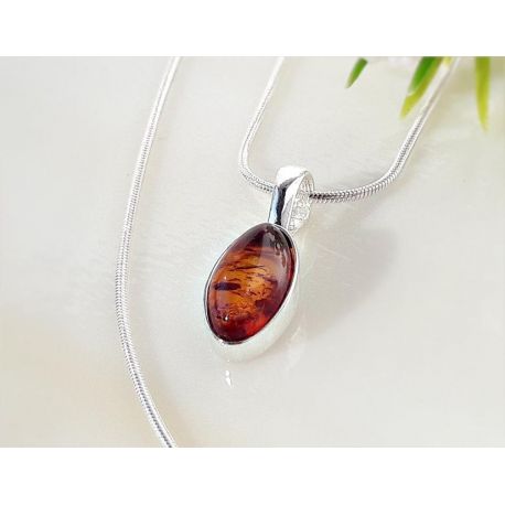 Bernsteinschmuck  Bernstein Anhänger  Silber 925  ba516