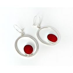 Ohrhänger Silber 925 Koralle Silberschmuck kl299