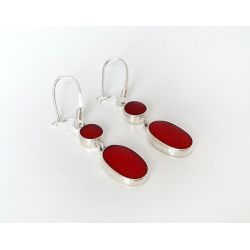 Ohrhänger Silber 925 Koralle Silberschmuck kl302