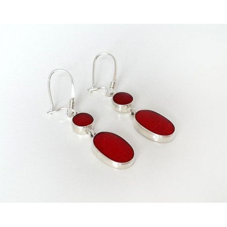 Ohrhänger Silber 925 Koralle Silberschmuck kl302