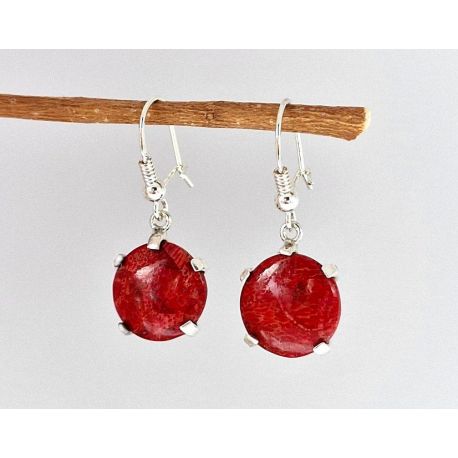 Ohrhänger Silber 925 Koralle Silberschmuck kl307