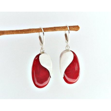Ohrhänger Silber 925 Koralle Silberschmuck kl304
