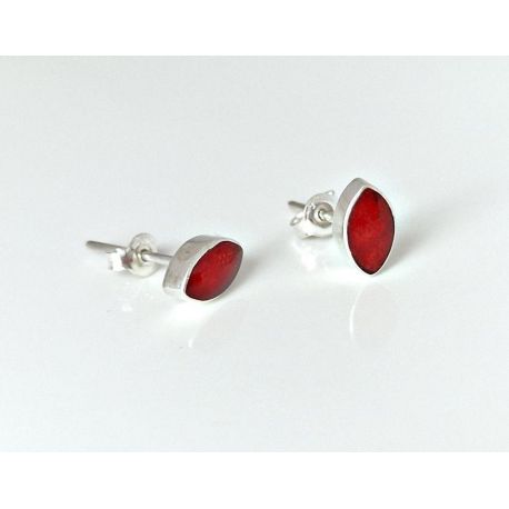 Ohrstecker mit Koralle Silber 925 Silberschmuck kl309