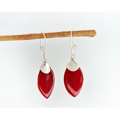 Ohrhänger Silber 925 Koralle Silberschmuck kl306
