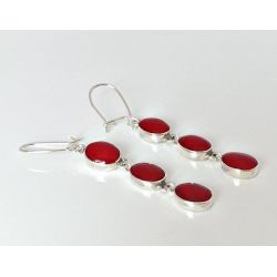 Ohrhänger Silber 925 Koralle Silberschmuck kl295