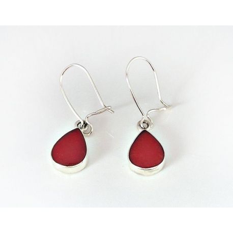 Ohrhänger Silber 925 Koralle Silberschmuck kl293