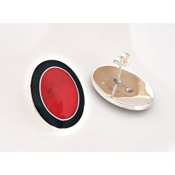 Ohrstecker mit Koralle Silber 925 Silberschmuck kl327