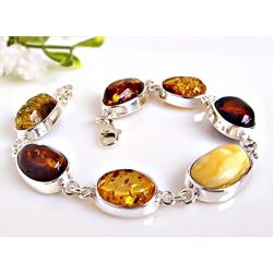Bernstein Armband Silber 925 bb312