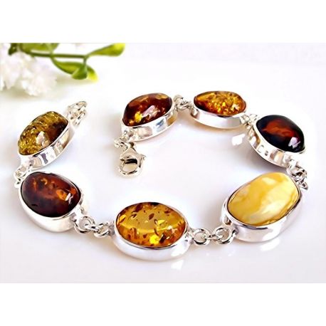 Bernstein Armband Silber 925 bb312