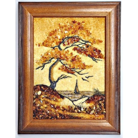 Bernsteinbild Landschaft Bild Geschenkartikel bm105