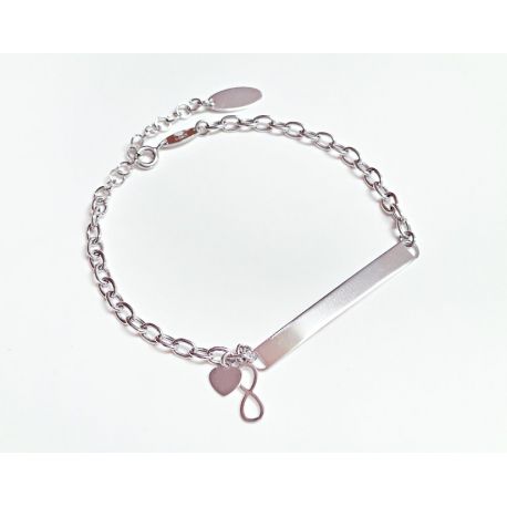 Schild Armband Silber 925 Sterlingsilber rhodiniert sg208