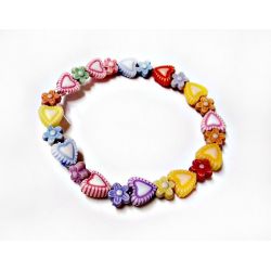 Kinderschmuck Gummizug  Armband Herz Blume ak12