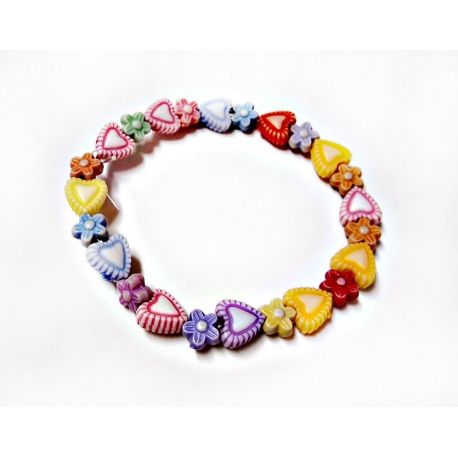 Kinderschmuck Gummizug  Armband Herz Blume ak12