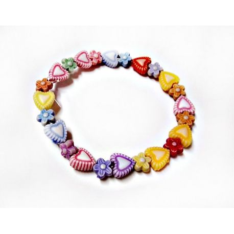 Kinderschmuck Gummizug  Armband Herz Blume ak12