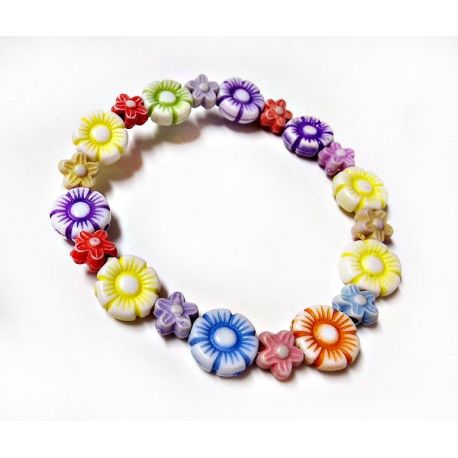 Kinder Armband Gummizug  Armband Blumen ak14