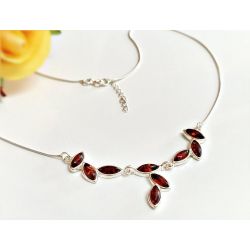 Bernstein Kette Silber 925 be63