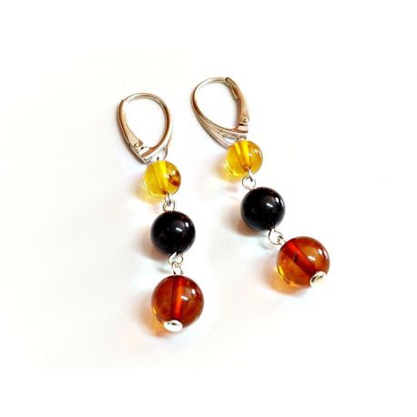 Bernstein Ohrhänger Silber 925 mehrfarbig bj234