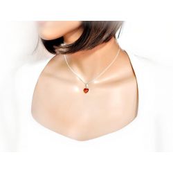 Bernstein Herz Anhänger Silber 925 Z3