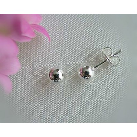 Silberschmuck - Ohrstecker  Ø  4 mm Silber-925  (PB01)
