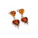 Bernstein Ohrstecker Silber 925 Ohrringe cognac Herz Sterlingsilber ed32