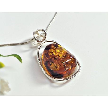 Bernstein Anhänger Silber 925 Bernsteinschmuck ba650