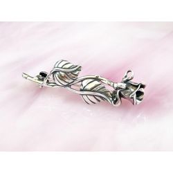 Brosche Silber 925 Rose Sterlingsilber sn52
