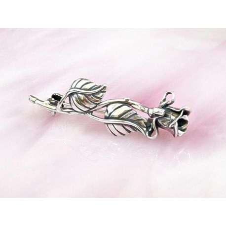 Brosche Silber 925 Rose Sterlingsilber sn52
