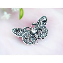 Brosche Silber 925 Schmetterling Silberschmuck sn58