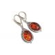 Bernstein Ohrhänger oval cognac Sterlingsilber Silber 925 EA68
