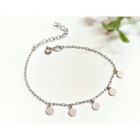 Armband Silber 925 16-20 cm Plättchen rhodiniert sg211