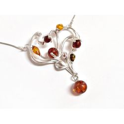 Bernsteinschmuck  Bernstein Collier Silber 925  BE07