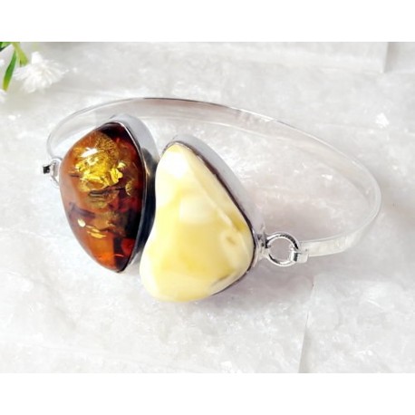 Bernsteinschmuck - Bernstein-Armreif  Silber-925  (BB148)