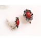 Ohrclips mit Koralle Silber 925 Silberschmuck kl333