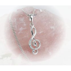 Violinschlüssel Anhänger Silber 925 Sterlingsilber su373