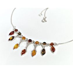 Bernstein Collier Silber 925 Bernsteinschmuck bc38