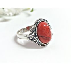 Korallen Ring Silber 925 kl338
