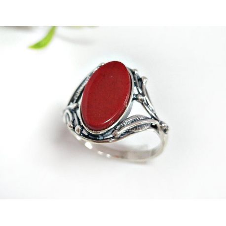 Korallen Ring Silber 925 kl342