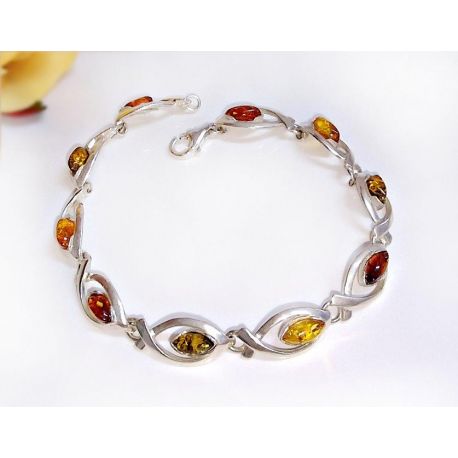 Bernstein Armband Silber 925 bb315