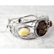 Bernsteinschmuck - Bernstein-Armreif 18 cm  Silber-925  (BB147)