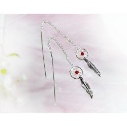 Ohrhänger Silber 925 Koralle rot Silberschmuck sb248-rot